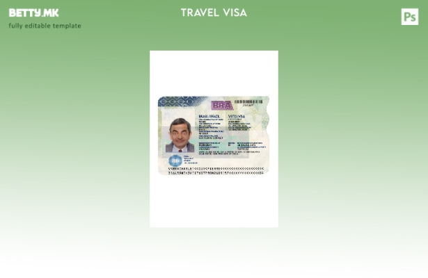 Модерен стил шаблон за сегашна виза за патување во Бразил